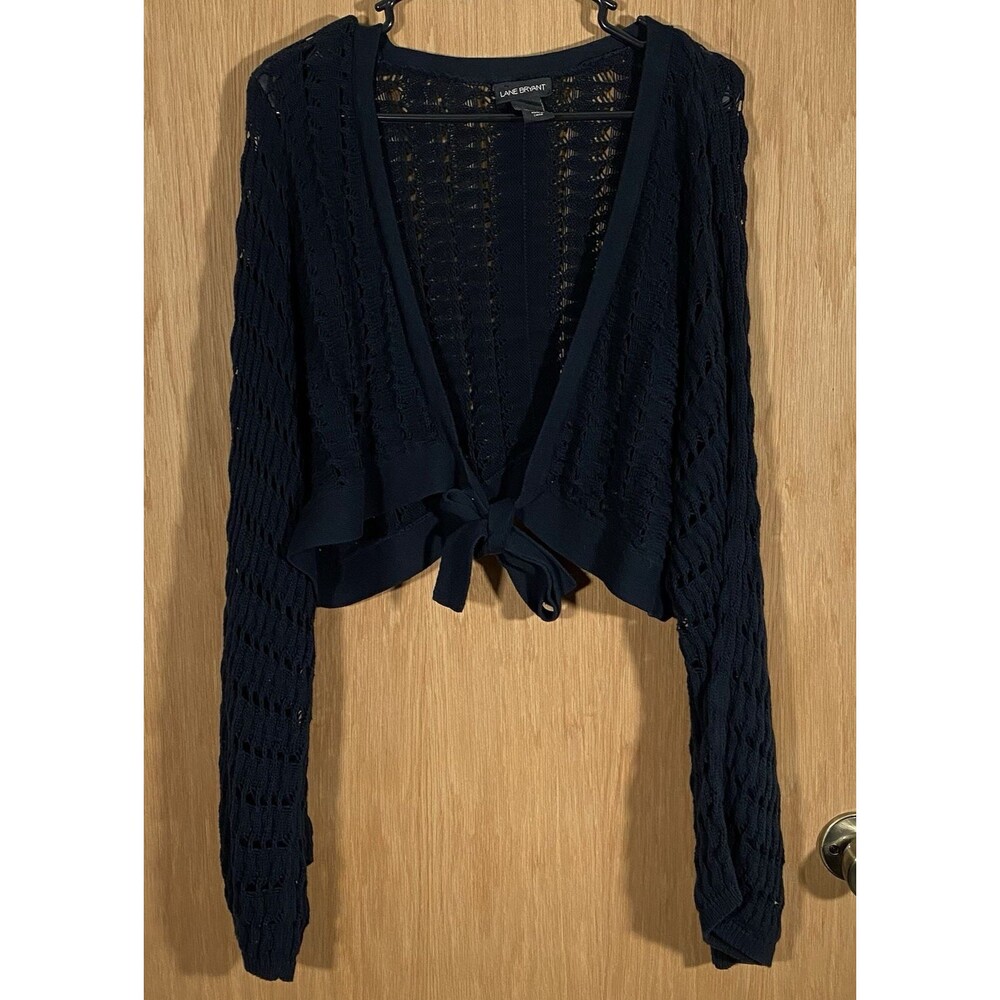 Women's 3X Y2K Vtg Crop Shrug Cardigan Crochet Open Knit WhimsiGoth FairyGrunge